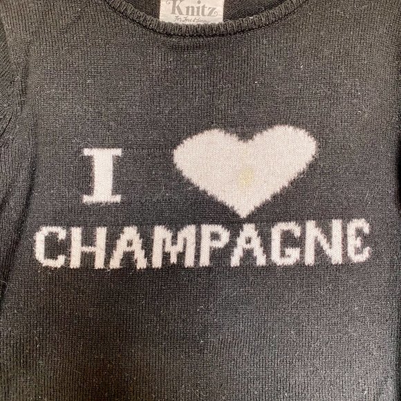 I HEART CHAMPAGNE SWEATER By Knitz by For Love and Lemons - Picture 3 of 5
